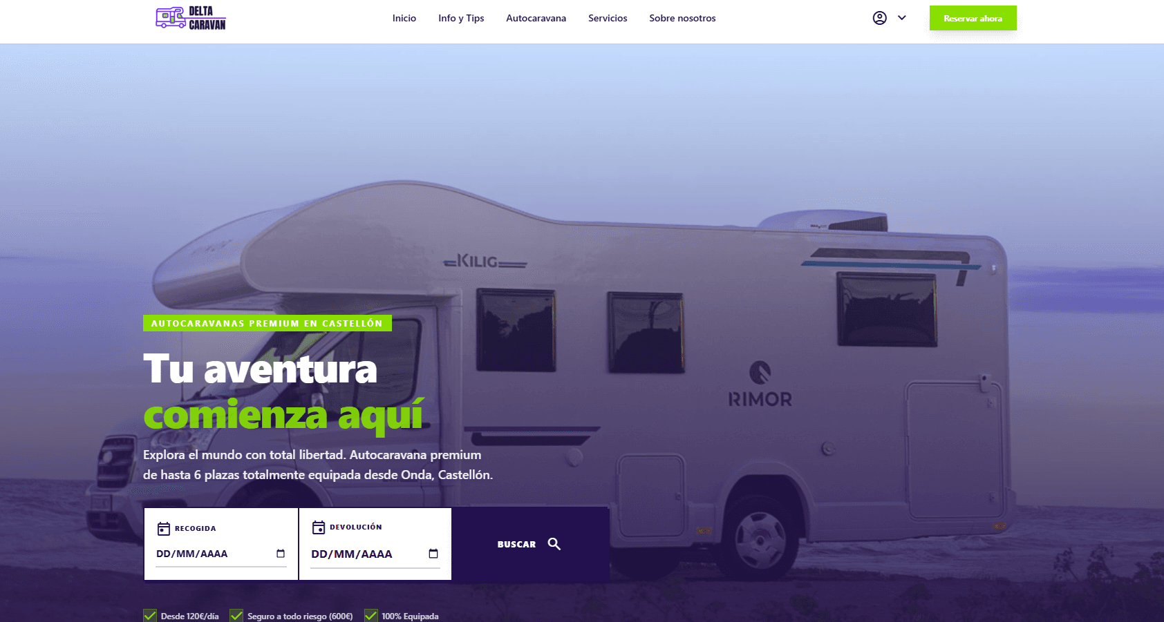Delta Caravan- Web de reserva de caravanas